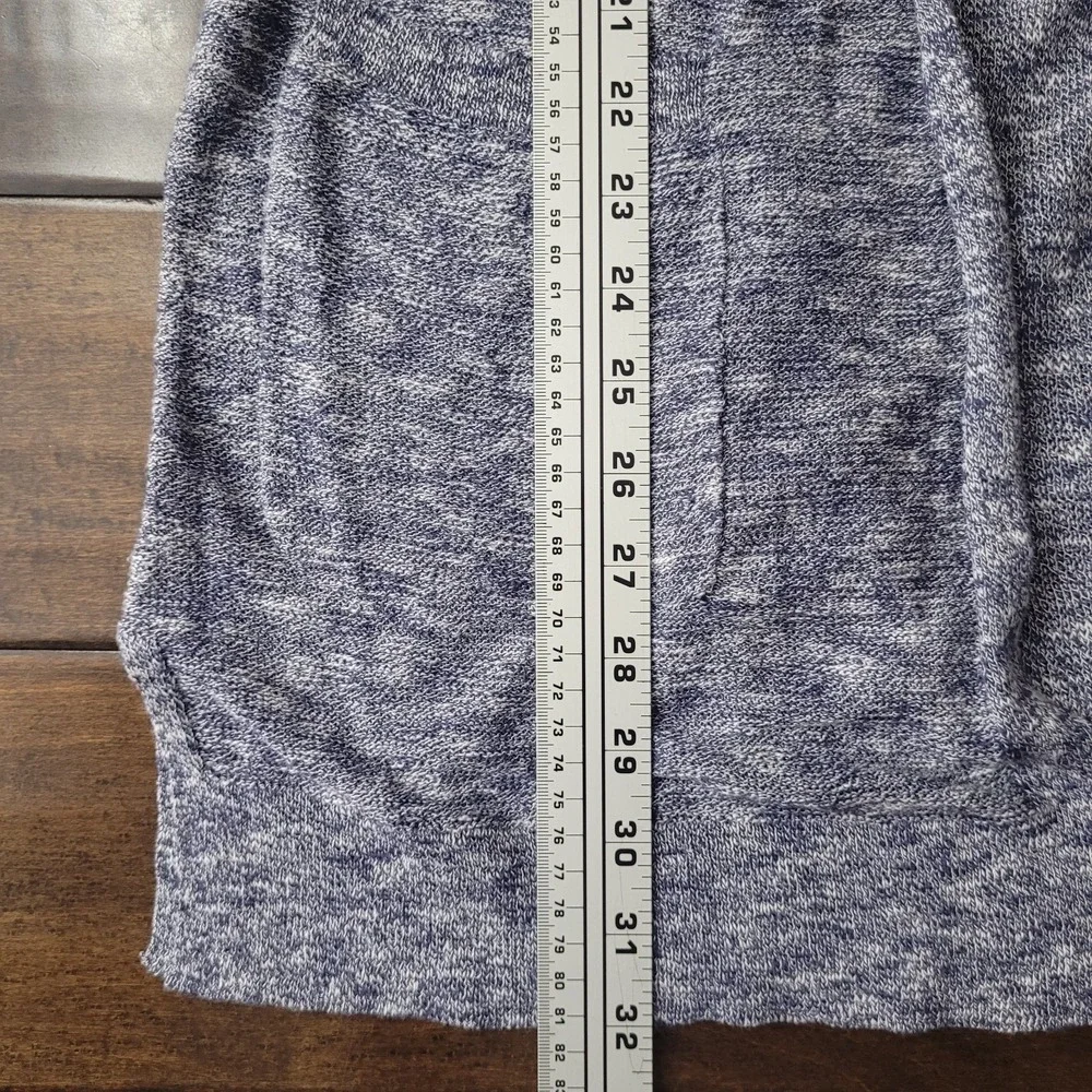 Marine Layer Womens Blue Marled Cotton Open Front Cardigan Sweater Pockets Small